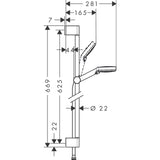 HANSGROHE Set de douche 2 jets Crometta Vario EcoSmart avec barre Unica'Croma 65 cm 26534400