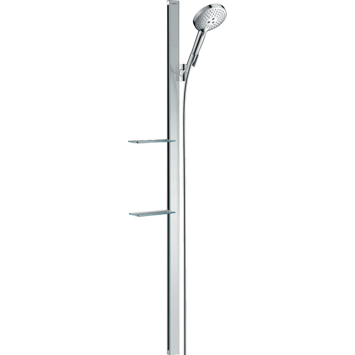 Set de douche 120 3jets avec barre Uninca'E 150 cm et porte-savon chromé Raindance Select Hansgrohe 27646000