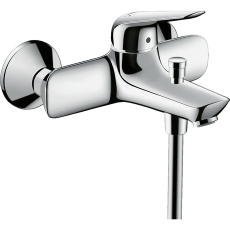 Mitigeur bain-douche Hansgrohe, robinet chromé, design moderne mural