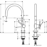 HANSGROHE Mitigeur de cuisine 220 1 jet Talis M54 72804000