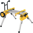 Servante de chantier DeWalt, support pour outils, jaune et gris, avec roues.