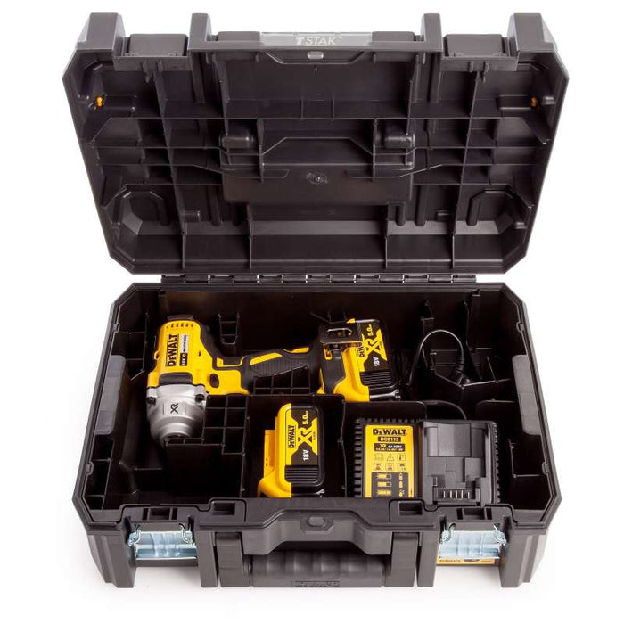 Boulonneuse à chocs 1/2 compact XR 18V 5Ah Li-Ion 2 batteries coffret TSTAK DEWALT DCF894P2-QW