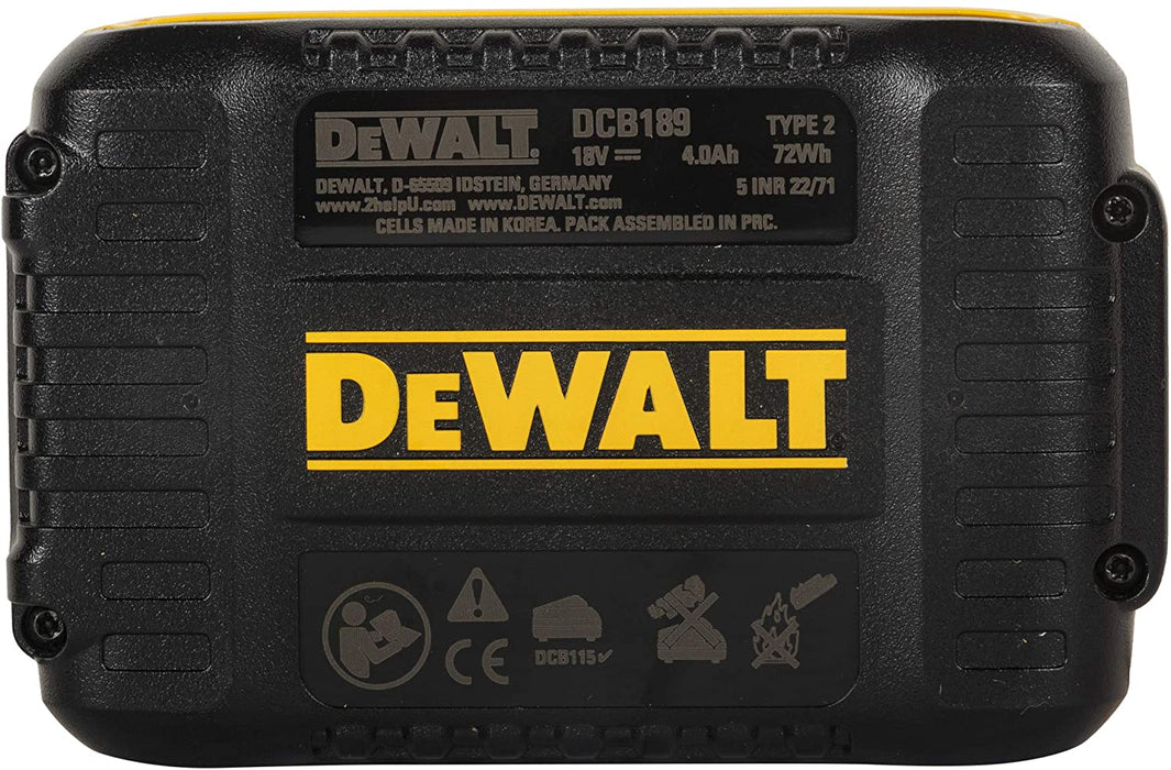 Batterie compacte XR 18V 4Ah Li-Ion DEWALT DCB189-XJ