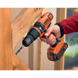 Perceuse sans fil Black+Decker, orange et noire, pour le bois, outil électroportatif 18V