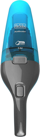 Aspirateur à main Black+Decker, type Dustbuster, couleur bleu et gris.