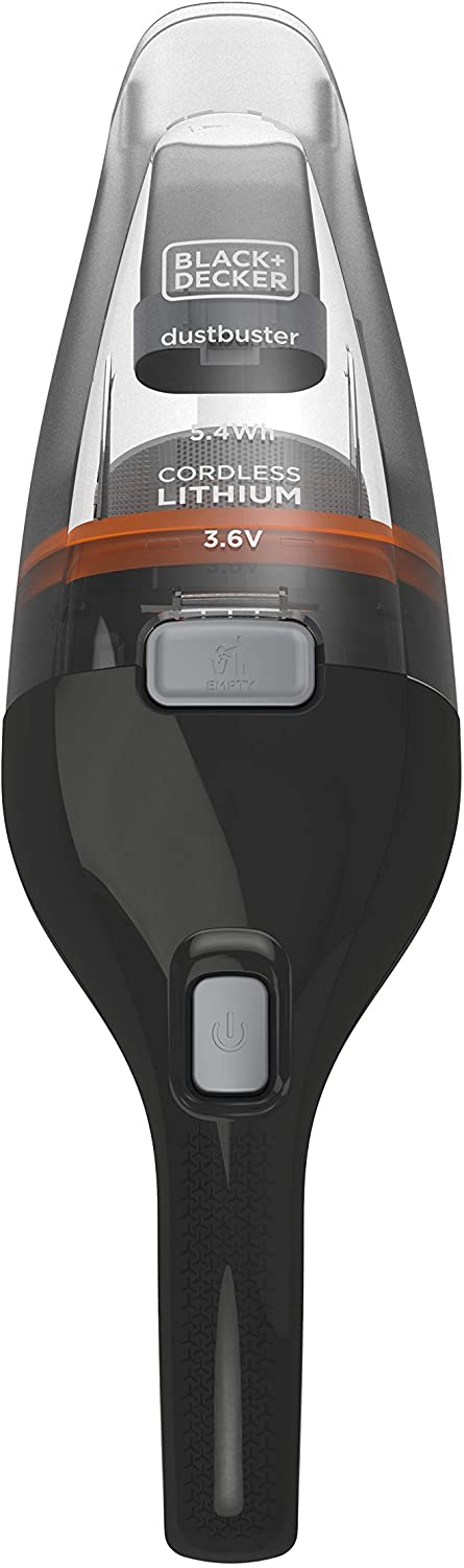 Aspirateur à main Black+Decker Dustbuster, noir et gris, sans fil.