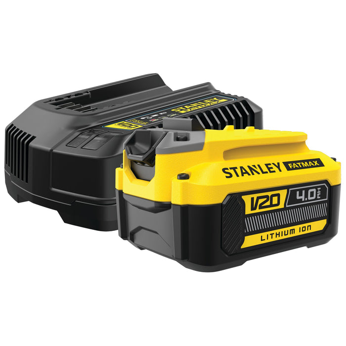 V20 Starter kit chargeur 2Ah + 1 batterie 18v 4Ah STANLEY Fatmax SFMCB14M1-QW