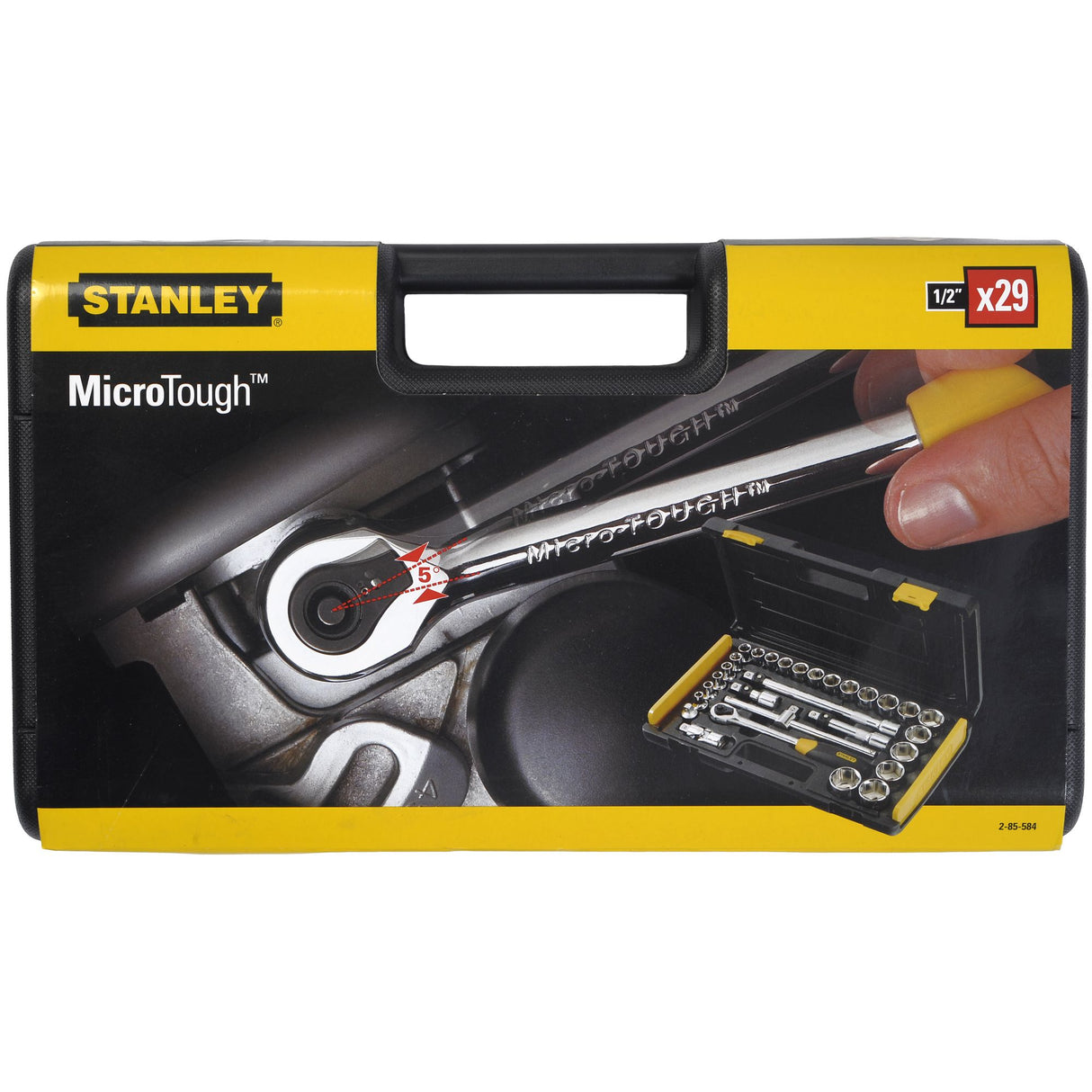 Coffret à douilles Stanley MicroTough, outillage noir et jaune, 29 pièces