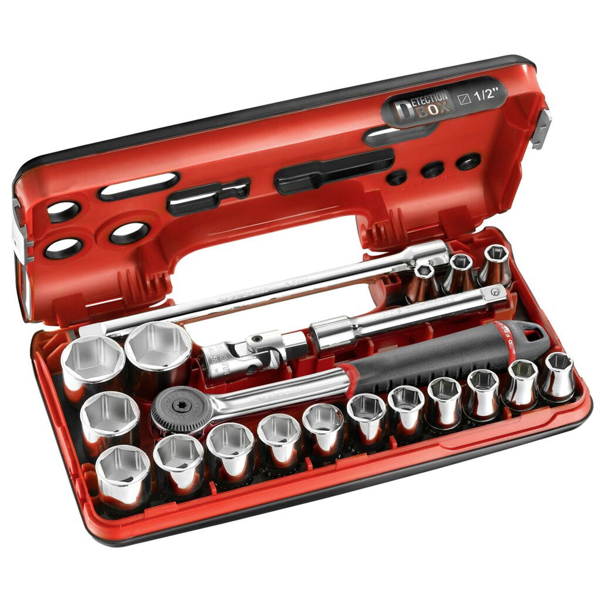 FACOM Coffret douilles 1/2" 6 pans métriques 21 pièces S.161DBOX1PB