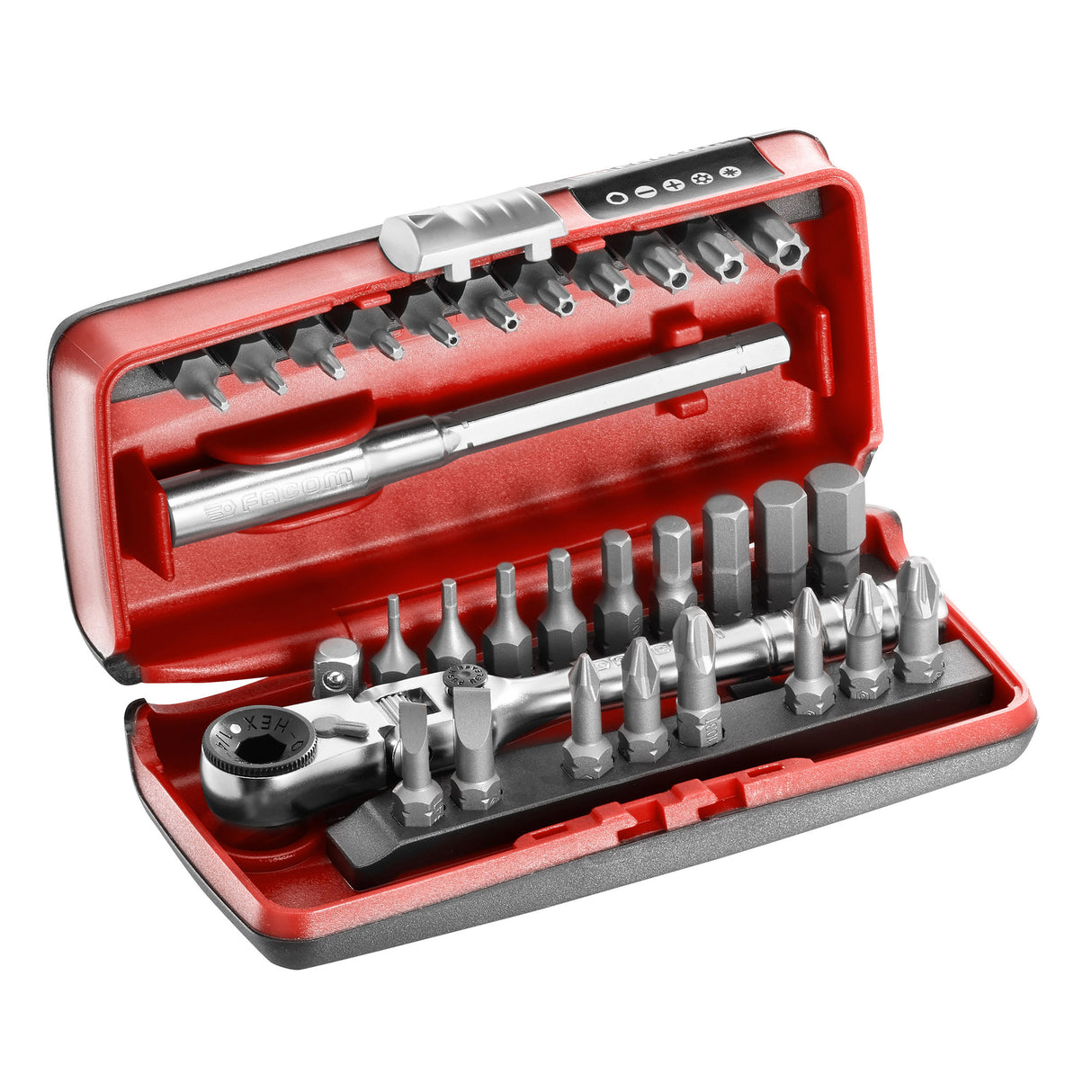 FACOM Coffret de vissage 1/4'' avec cliquet compact flex R.180J31PB