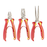 Set de pinces Facom, outillage isolé, couleur rouge et jaune, poignées ergonomiques.
