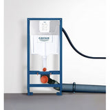 Bâti-support Grohe bleu et blanc pour WC suspendu, système d'installation sanitaire.