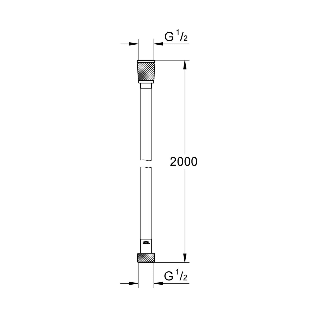 GROHE Flexible de douche 2m Twistfree VitalioFlex Silver 27507000