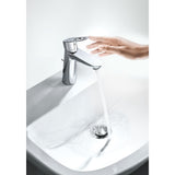 Robinet mitigeur Grohe, chrome, pour lavabo, design moderne.