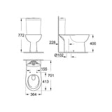 GROHE Cuvette WC à poser Bau Ceramic 39429000