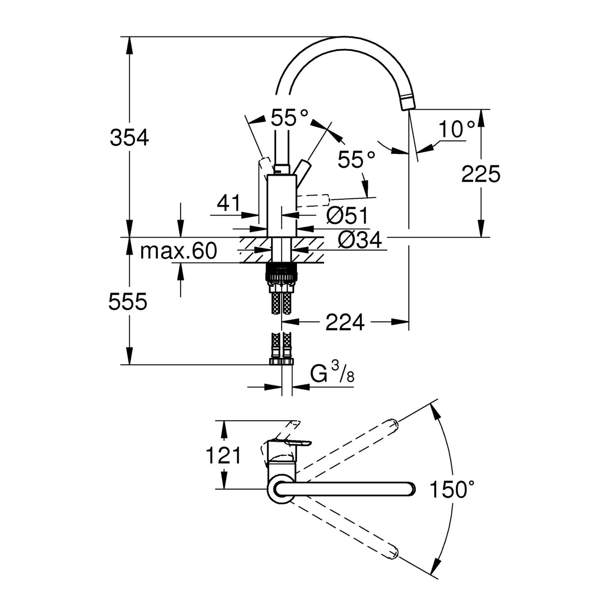 GROHE Mitigeur de cuisine Feel 32670002