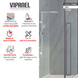 Panneau mural VIPANEL aspect pierre gris, type revêtement mural pour salle de bain.