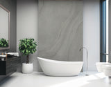 Ambiance salle de bain avec panneau mural Vipanel, type panneau mural, couleur pierre grise.