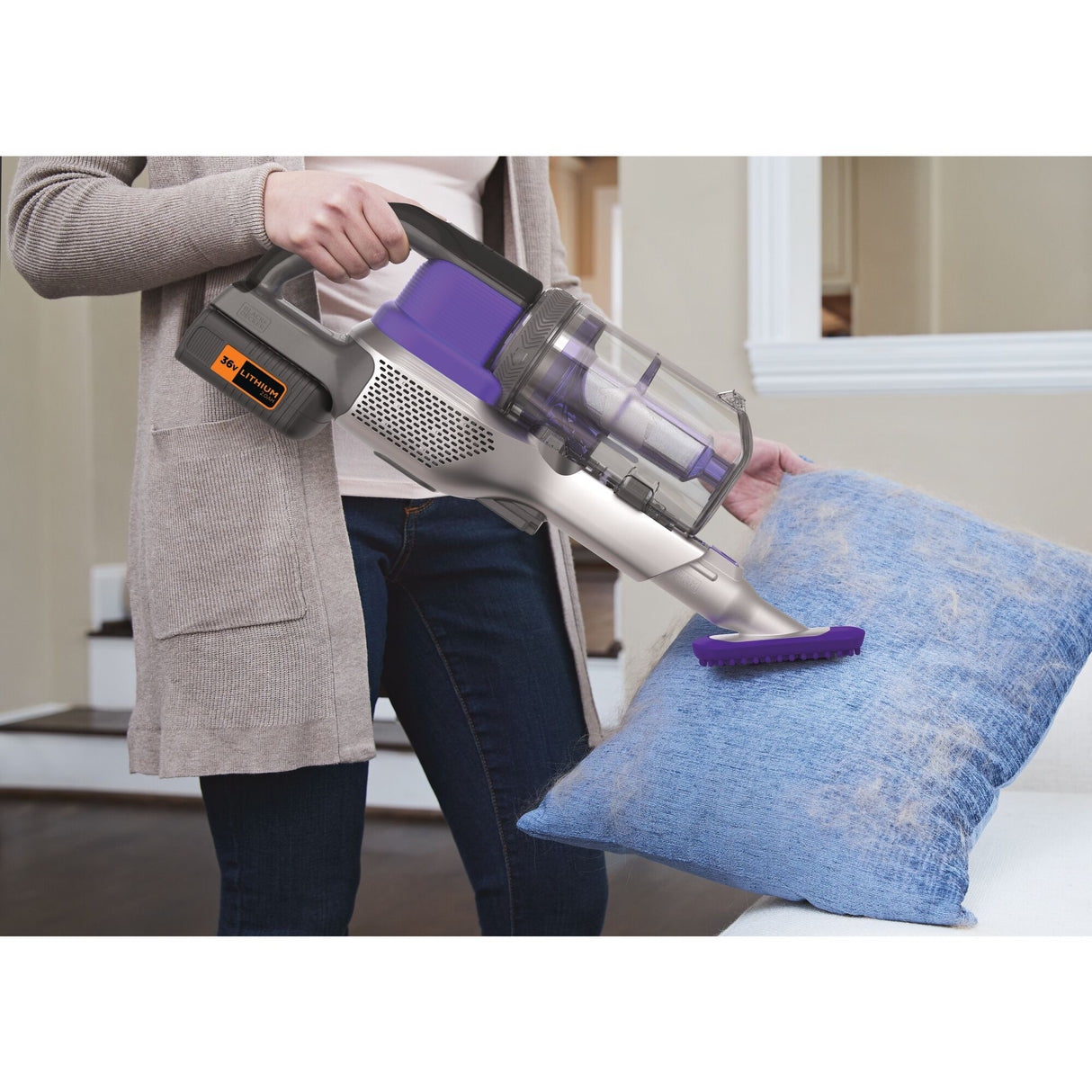 BLACK+DECKER Aspirateur balai Powerseries sans fil 36V BHFEV362DP-QW