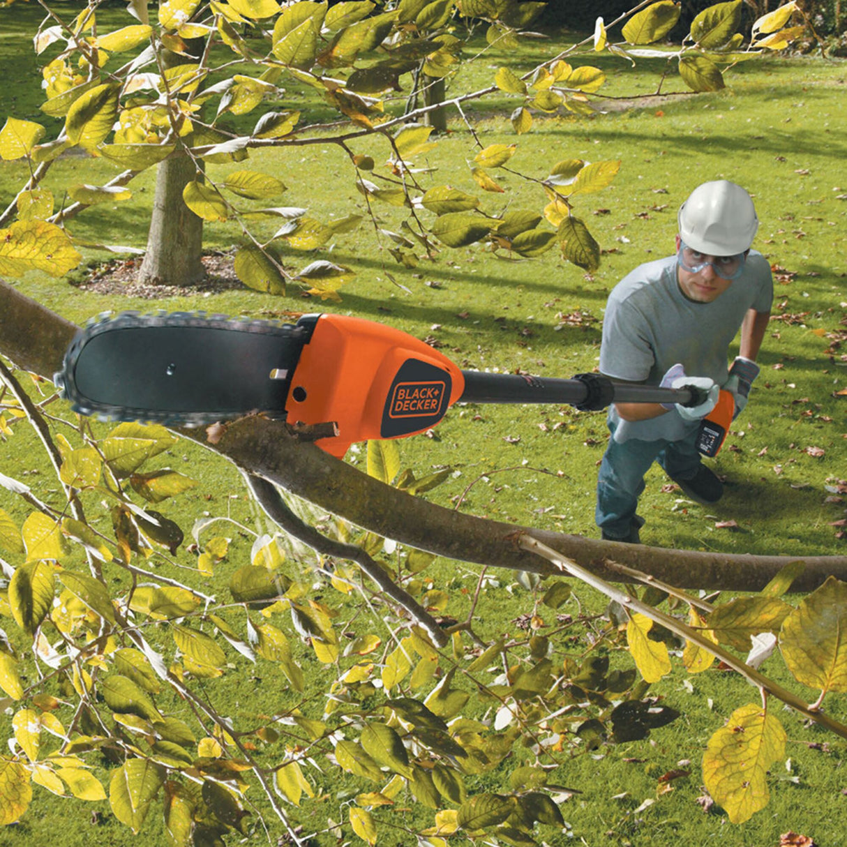 BLACK+DECKER Elagueur sur perche sans fil 18V batterie 2Ah télescopique GPC1820L20-QW
