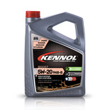 Huile moteur grise KENNOL BOOST 5W20, bidon de 5L, synthétique, bouchon rouge.