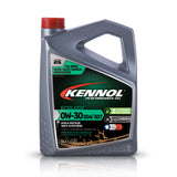 Bidon gris de 5L d'huile moteur Kennol Ecology 0W-30, bouchon rouge, synthétique.