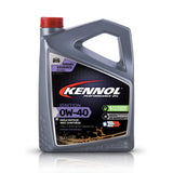 Huile moteur KENNOL, bidon gris, type 0W40, pour voiture essence ou diesel.